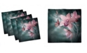 Ambesonne Floral Set of 4 Napkins, 12" x 12"